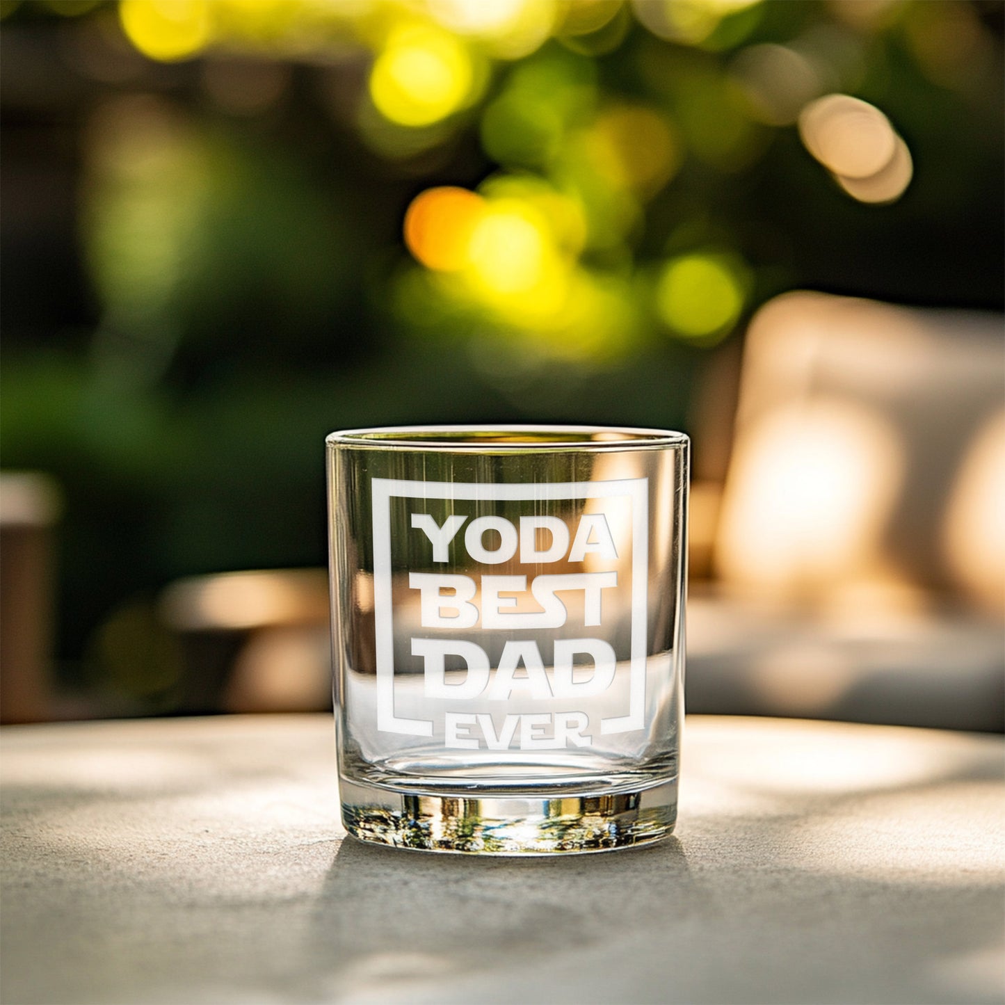 Yoda Best Dad Ever Etched Whiskey Glass perfect gift for the nerdy dad's for Father's Day, Birthdays, Christmas or just because.