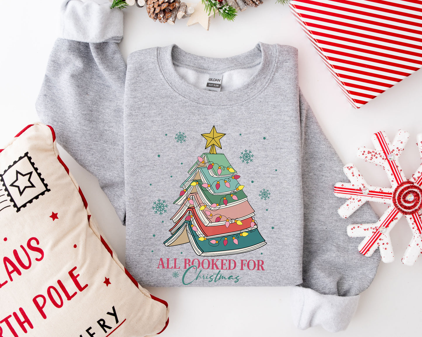 All Booked for Christmas Crewneck Sweatshirt