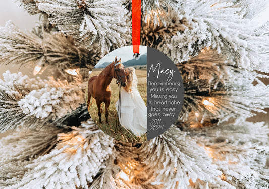 Horse Memorial Photo Ornament