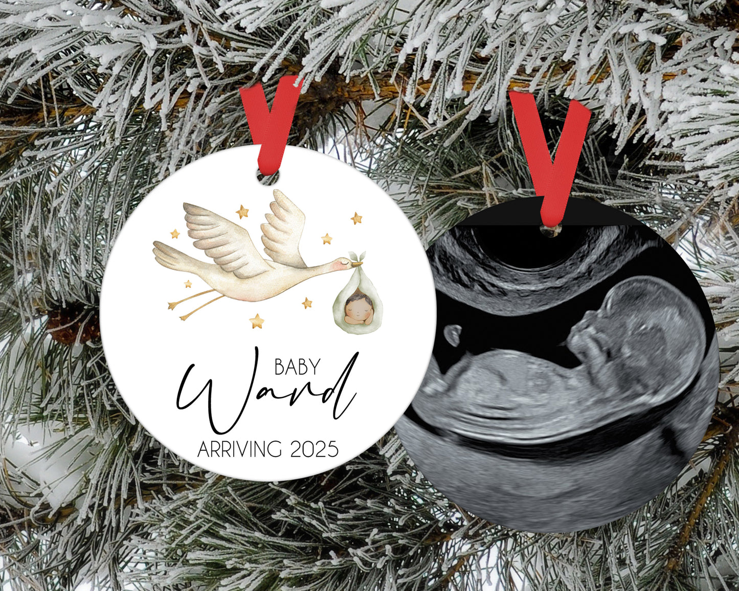 Pregnancy Announcement Ultrasound Photo Ornament